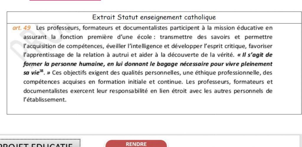 Projet d’établissement